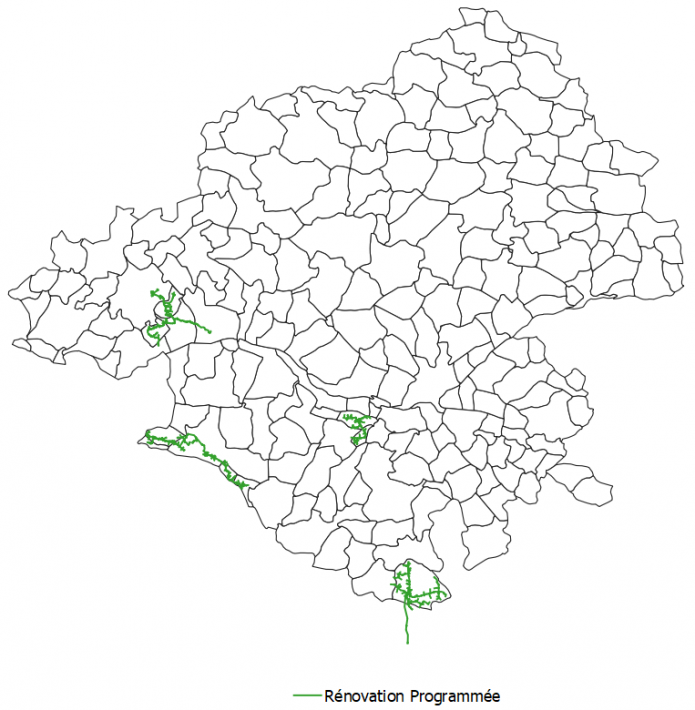 Carte des travaux de Rénovation Programmée - Enedis 2021